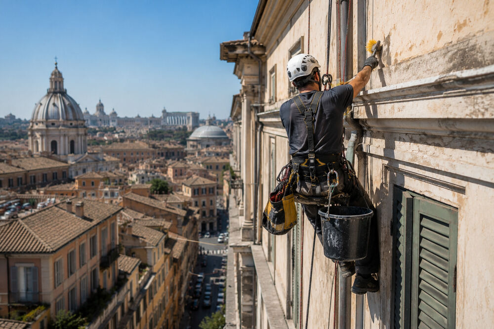 rifacimento della facciata a Roma